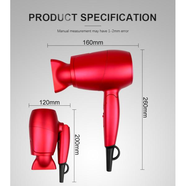 Dual Voltage 110-240V Hair Blow Dryer Travel With Folding Handle