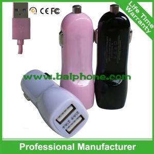 USB charger for car with vdouble USB