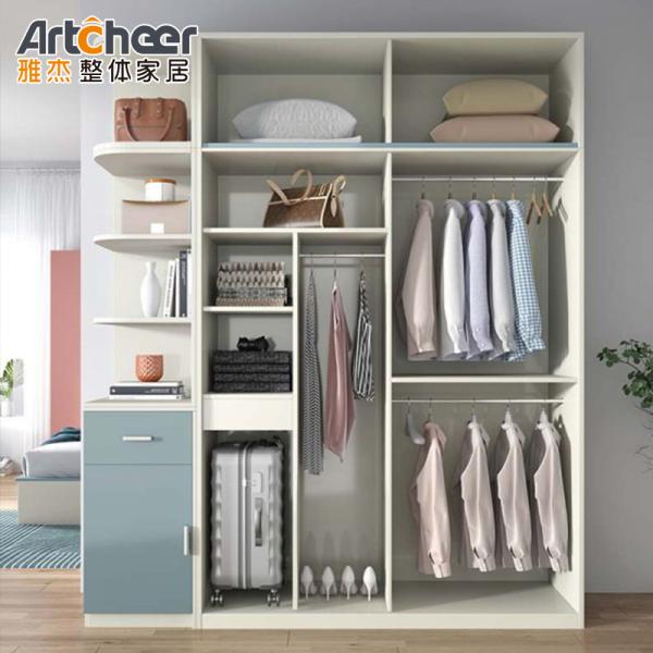 Modern White Wardrobe with Adjustable Shelf Eco-Friendly and Stylish Material Grade E1