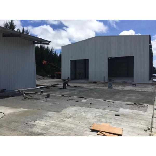 Lightweight Steel Portal Frame House With Roller Shutter Door 200km / H Wind Load