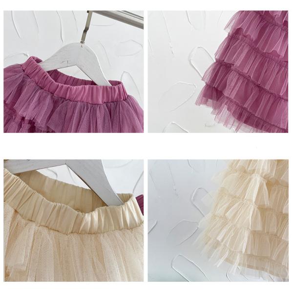 Middle Long Princess Purple Cake Short Skirt For 1 To 7 Year Old Children'S