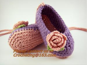 Cheap Crochet Baby, Booties, Socks Knitted, Newborn Loafers Shoes Plain Infant Slippers Footwea wholesale