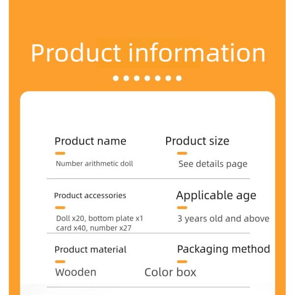 Children's Early Education Wooden Digital Arithmetic Doll Parent-child Interactive Educational Toys