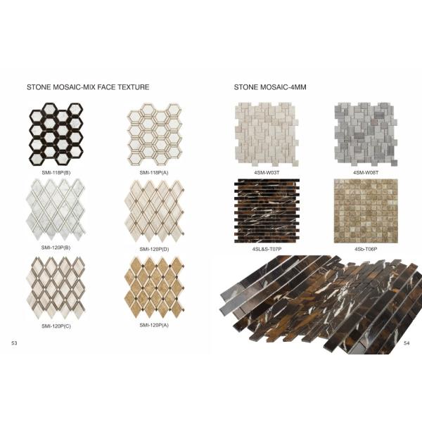 Mix face carrara white marble long hexagon artificial marble mosaic