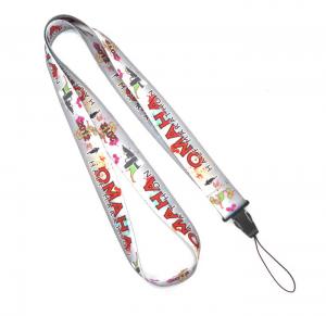 Cheap Grey Polyester Heat Transfer Print Lanyard For Mobile Phone , USB wholesale