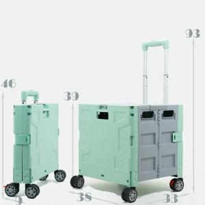 Cheap Folding Portable Rolling Crate Wheel Box Shopping Trolley With Lid Wear Resistant wholesale