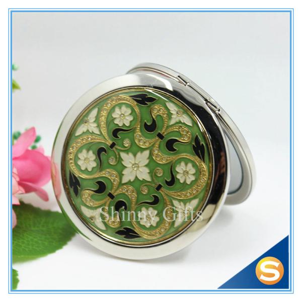Shinny Gifts Promotion Gift Folding Custom Printed Metal Compact Mirror