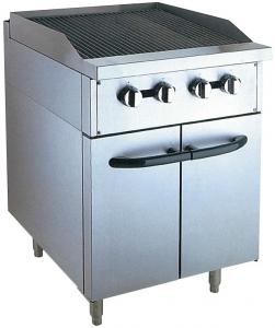 Cheap Stainless Steel 380V Gas Lava Rock Grill With Cabinet 12KW For Kitchen Equipments wholesale