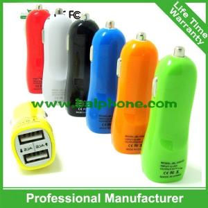 USB charger for car with vdouble USB