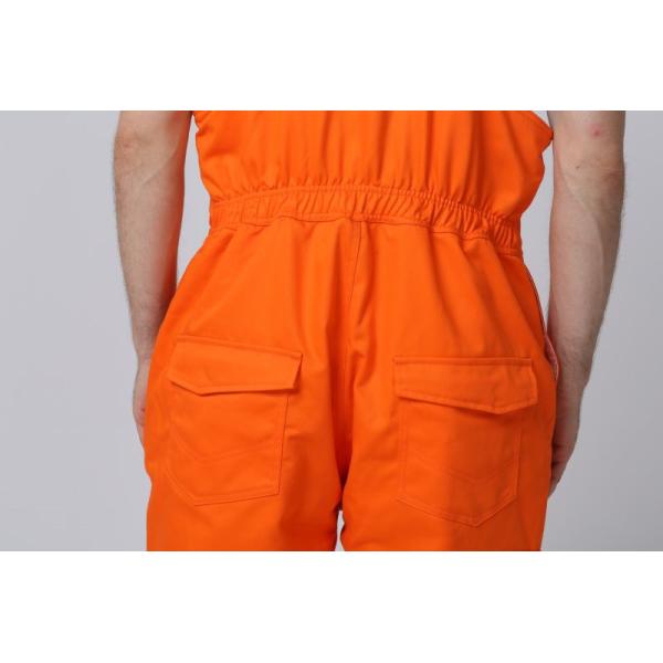 2 Side Pockets Orange Winter BIB Pants With Covered Metal Zip