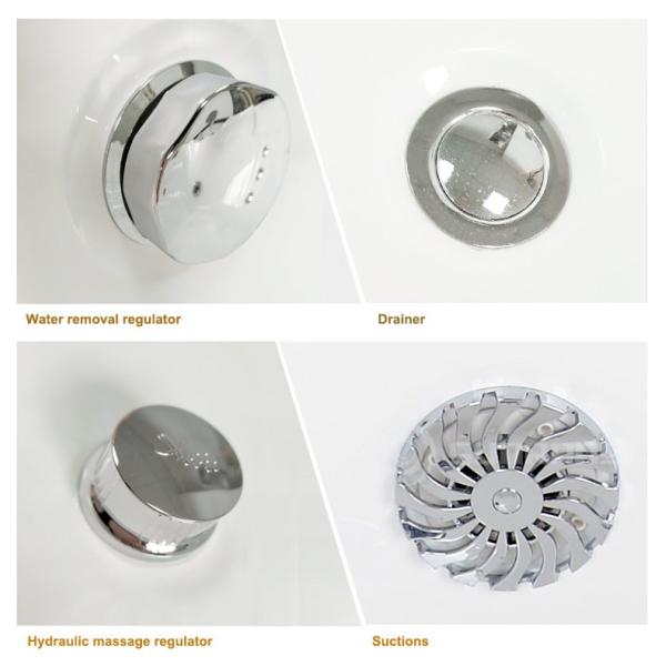 Whirlpool Acrylic Deep Spa Bathtubs For 2 Person Air Jetted Freestanding Tub