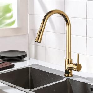 China Electroplating Stainless Steel Pull Down Kitchen Faucet Commercial Sink Tap on sale