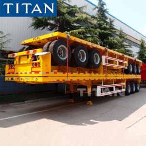 Cheap TITAN tridem axle flat top high bed flatbed car trailers for sale wholesale