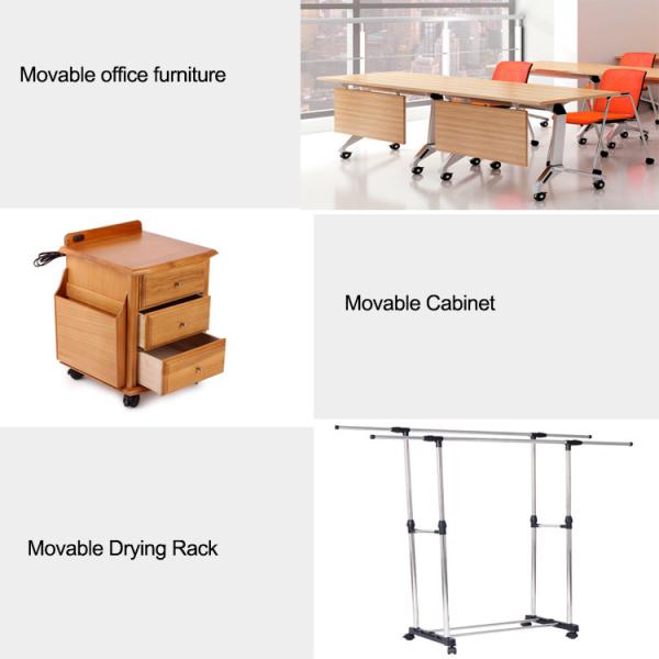 Black PVC Furniture Castors Wheels Tool With Stem 40MM