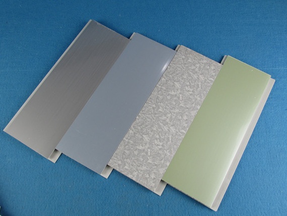 Durable bathroom UPVC Wall Panels For Interior Wall Covering , Grey Blue White Green Color