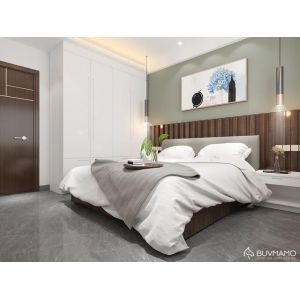 Modern White Apartment Furniture Solid Wood Wardrobe With Bed