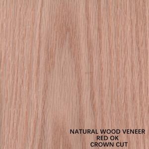 China Crown Cut Grain Aaa Grade 0.5mm Red Oak Wood Veneer For Furniture Face And Door on sale