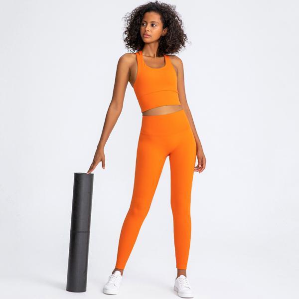 2pcs Suitwear Cross Strappy 210gsm Gym Wear Sets TUV Women'S Athletic Wear Sets