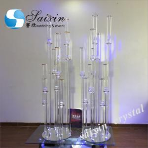 Wholesale long stem black crystal candelabra for wedding centerpiece