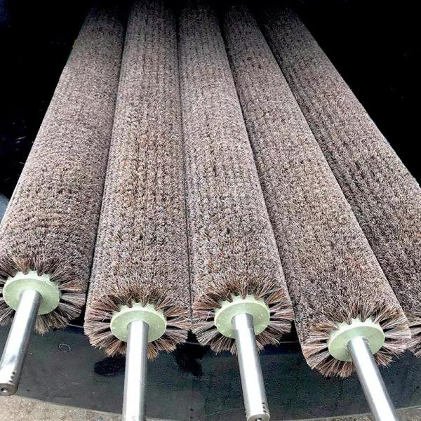 Industrial Cylindrical Brush Custom Horsehair Roller Brush For Wood And Metal Polishing