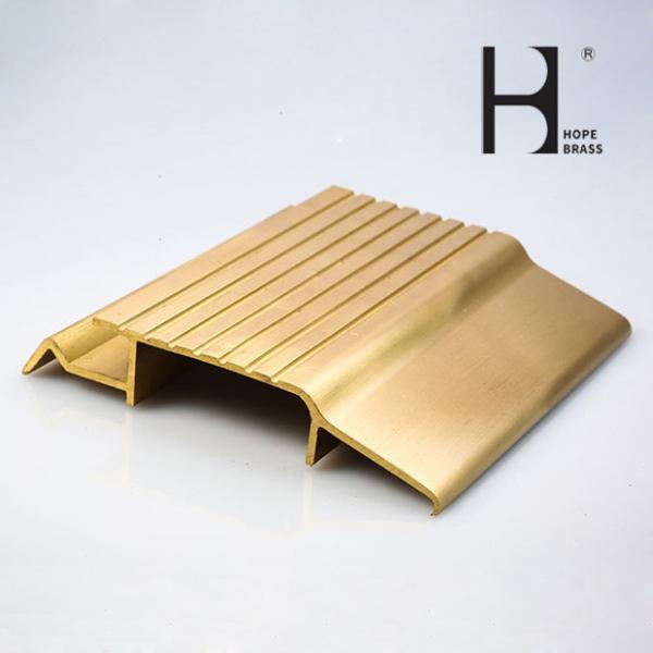 Customized Drawing Curved brass Tile Edging Copper Anti-slip Stair Nosings Size Shape C3604 HPB58-3 ODM Brass Profile