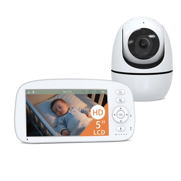 HD Baby Monitor BM5G08L with 1280x720P Resolution Lullabies X5 and 5 Inch Screen for Infant Monitoring