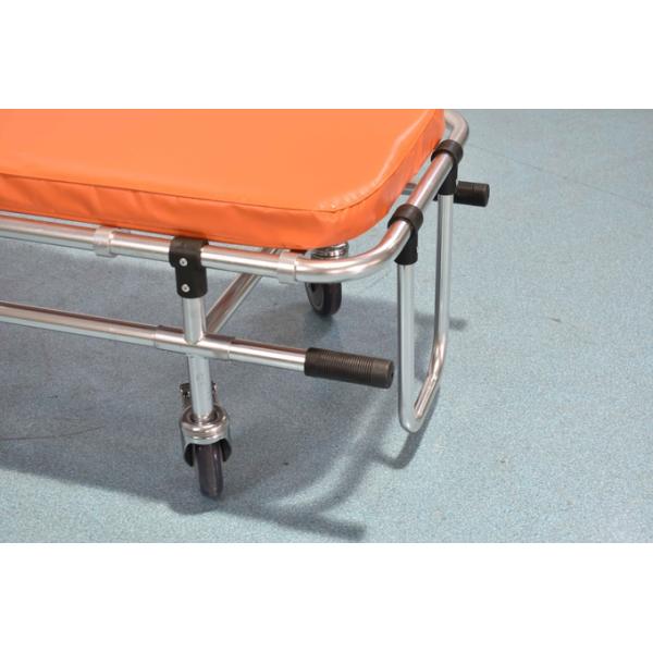 159Kg 55cm Foldable Stainless Steel Stretcher Trolley With Wheels Transfer Patient 1