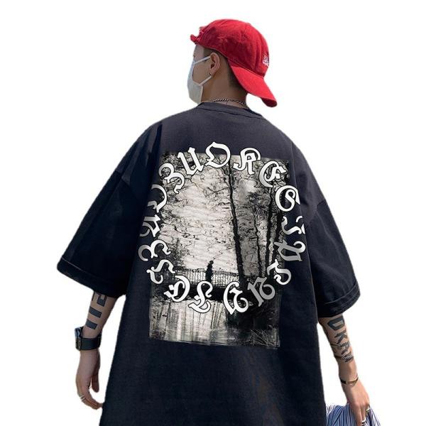 Round Neck Casual Oversized T Shirt Casual Clothing Summer Men Shirts
