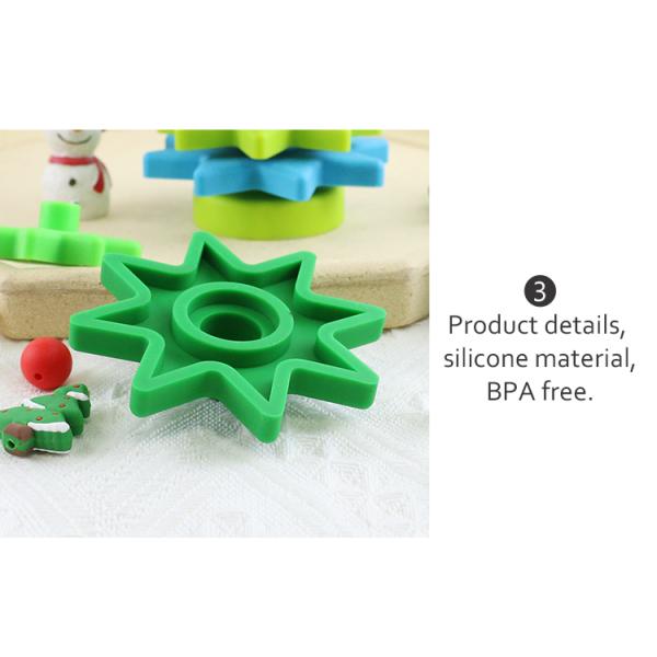 Babe Soft Silicone Stacking Rings Blocks With Christmas Tree Shape