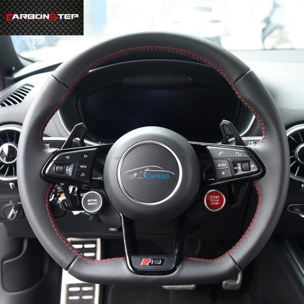 350mm Full Smooth Leather Audi Carbon Fiber Steering Wheel R8 S7 Rs6