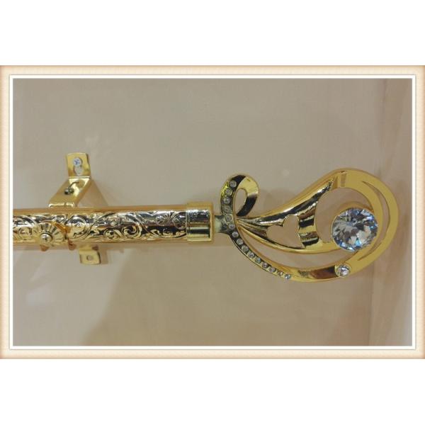 Classical delicate crystal zinc alloy curtain rod finials for home decoration