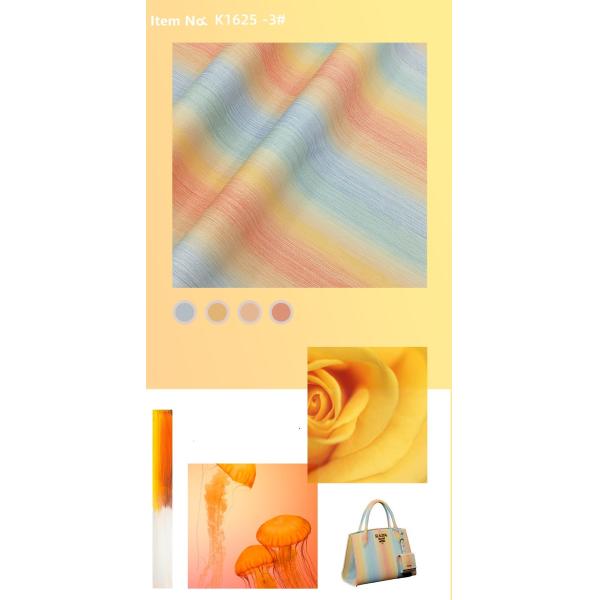 0.8mm Rainbow Gradient Printed Flower PVC Leather For Handbag Packing Box Phone Case Decoration Usage