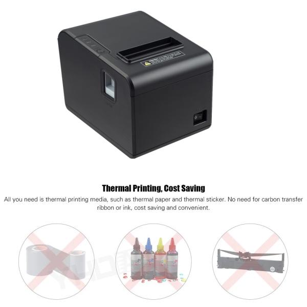 Bluetooth 80mm Thermal Printer With Auto Cutter For Restaurant Kitchen