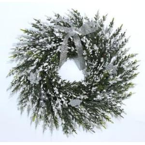 20inch Full PE Christmas Wreath With Artificial Berry Pinecones