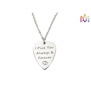 Cheap Eco Friendly 15g Engraved Guitar Pick Pendant wholesale