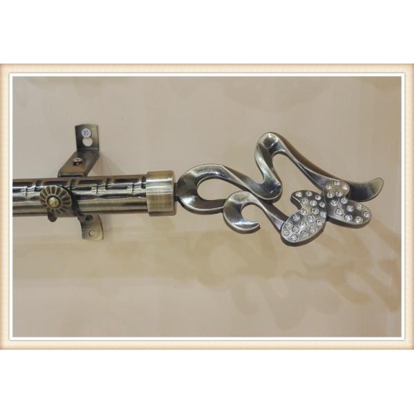 Classical delicate crystal zinc alloy curtain rod finials for home decoration