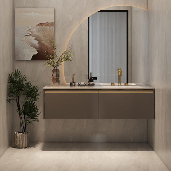 Water Resistant Modern Style Single Mirror Vanity Sink Bathroom Storage Cabinet Bathroom Vanity