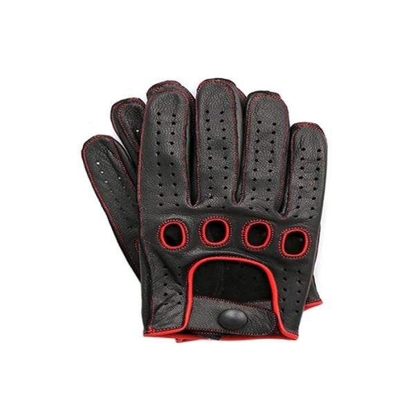 Quality Black Leather Driving Gloves Mens , Luxury Mens Outdoor Work Gloves for sale