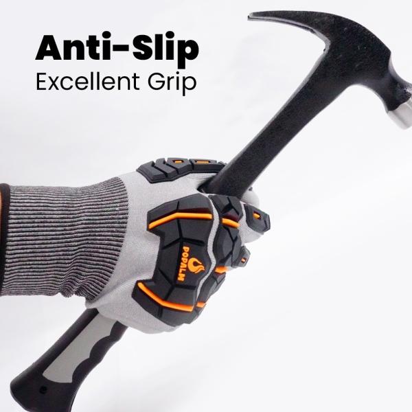 Anti Cut Anti Slip Knuckle Protection Gloves 18 Gauge PU Coated Work Gloves