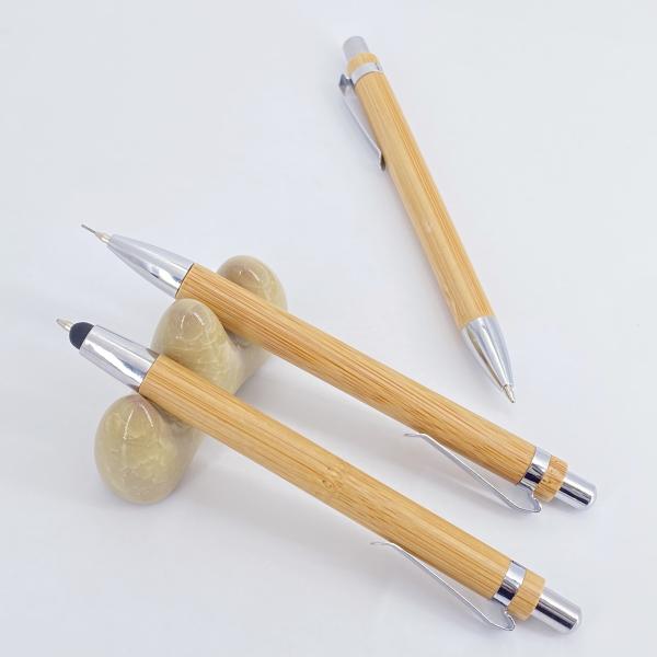 Environmental Bamboo Ball Pen 1.0mm Natural Color Retractable Ballpoint Pen