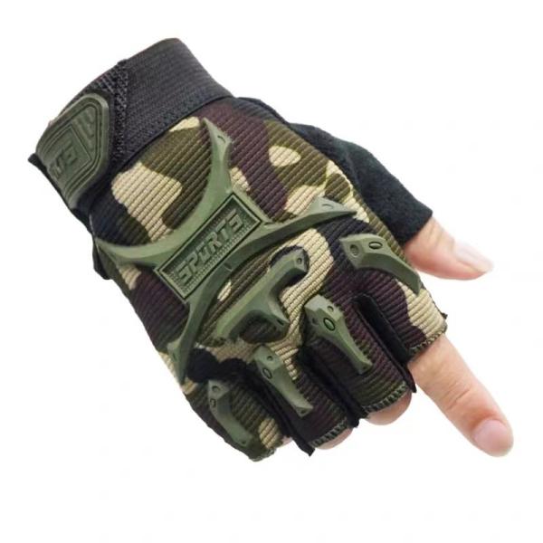Half Finger Combat Tactical Gloves Khaki Outdoor Hiking Sport Hunting Training Cycling