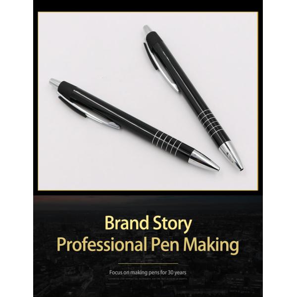 Press Type Aluminum Barrel Ball Pen Business Office Metal Retractable Ballpoint Pen