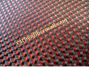 China Red carbon fiber cloth,fabric 3K plain TORAY carbon fiber mixed silver carbon fiber cloth roll sale carbon fiber mixed on sale