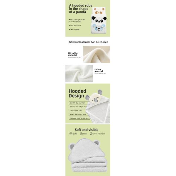 Knitted Baby Cape Bath Towel with Customized Logo and Adorable Elephant Print Design