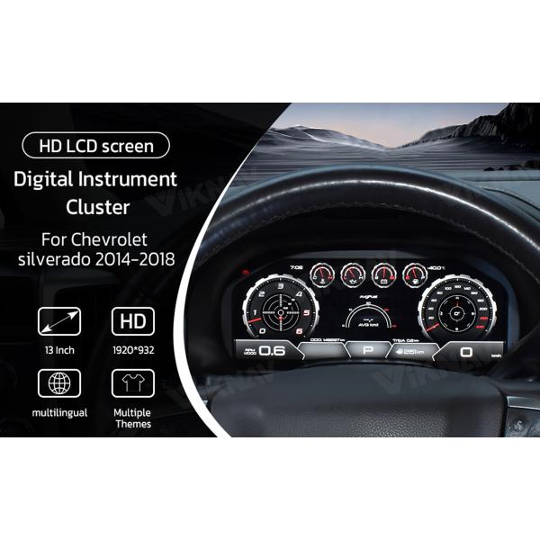 Viknav 13 Inch Car Digital Cluster For Chevrolet Silverado GMC SIERRA 2014-2018 LCD Car Digital Speedometer Dashboard Panel Instrument Panel Virtual