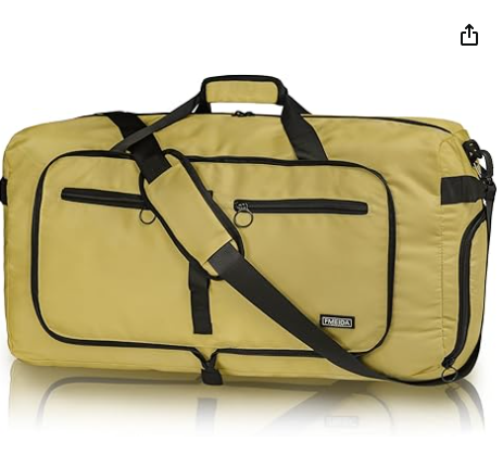 Fmeida 65L Duffle Bag with Shoes Compartment, Foldable Travel Duffel Bags for Men Women, Large Packable Travel Bag Water Repellent & Tear Resistant