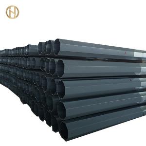 China Custom Made Steel Utility Pole 18 Meter Height With Black Epoxy Paint on sale