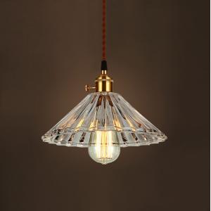 ECOBRT Pendant Glass Hanging Light,1-Light Transparent Glass Lampshade