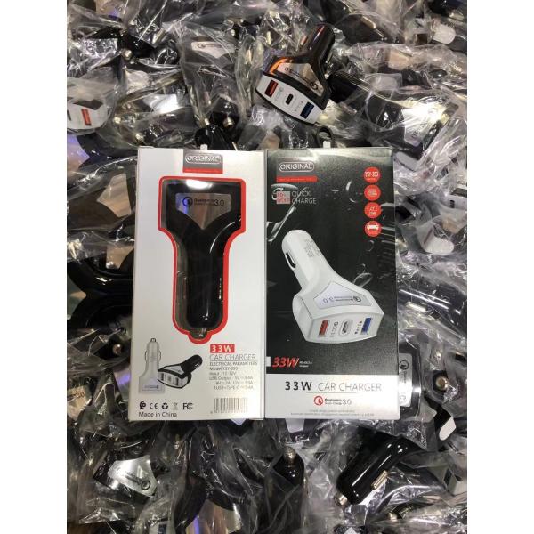 QC3.0 Type C 3 Port USB Car Charger 20W Plug In For Mobile Phone