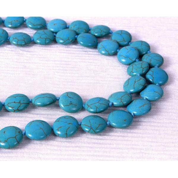 Long lines of light blue turquoise necklace